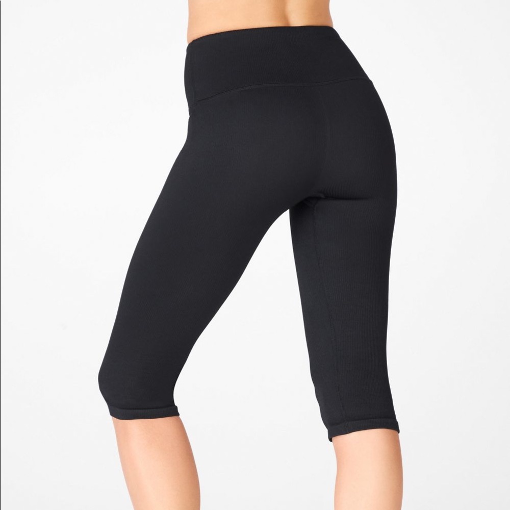 High Waisted, Ribbed, Ultra-Crop Leggings